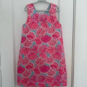Tommy Bahama Seashell Shift Pink and Blue Kids Dress Size 8